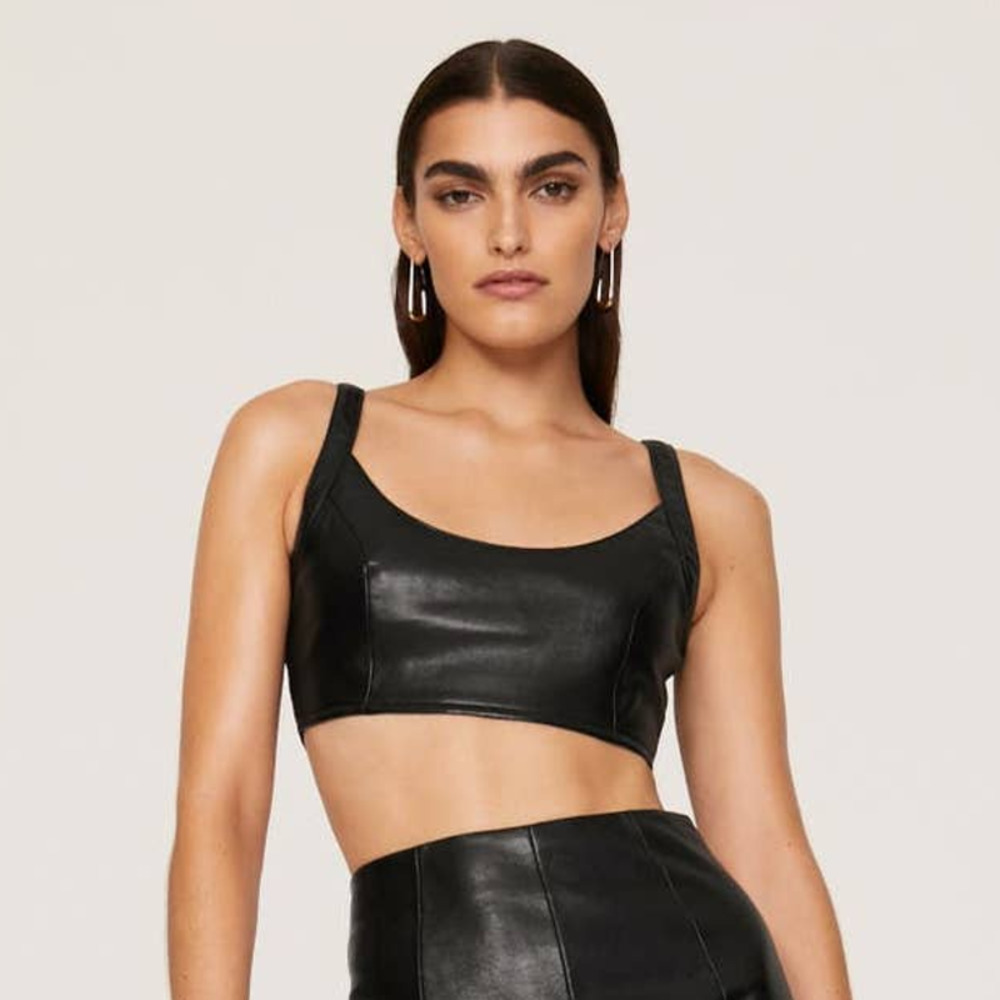AS by DF Mercury Recycled Leather Bralette Black Size M